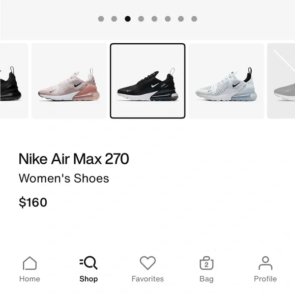 Nike Air Max 270 Black and White Sneakers - Picture 11 of 12